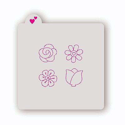 Estêncil Flores B