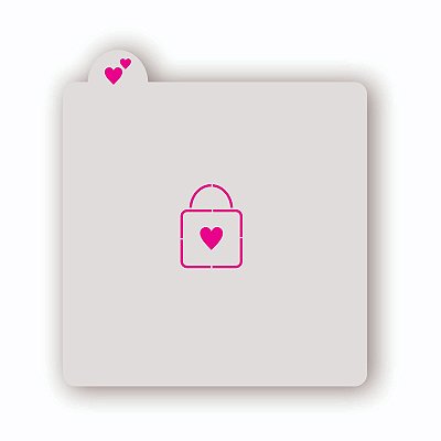 Estêncil Cadeado do Amor