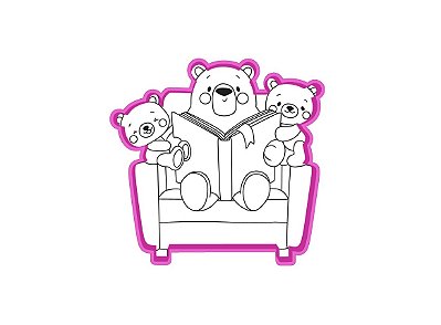 Cortador de Biscoito Pai Urso poltrona