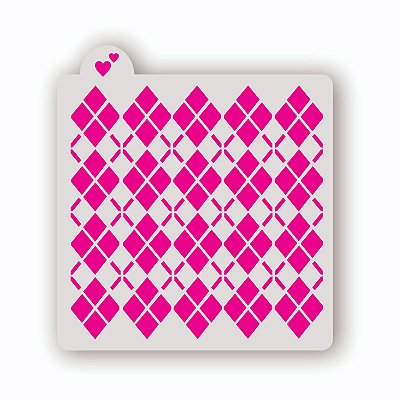 Estêncil Fundo Xadrez Argyle
