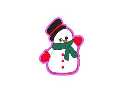 Cortador de Biscoito Boneco de Neve Chapeu LF