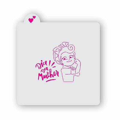 Estêncil dia da mulher caricatura