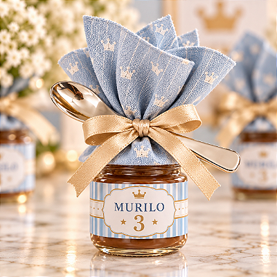 Potinho de Brigadeiro Gourmet 40ml com Tecido e Colher – Personalizado