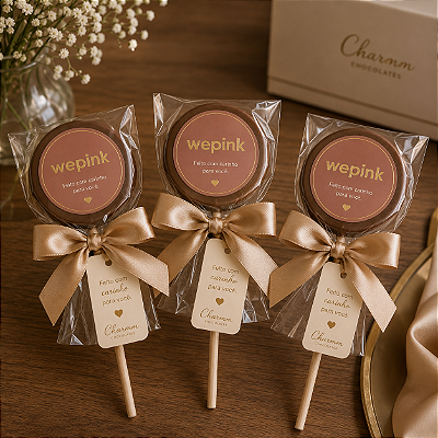 Pirulito de Chocolate Corporativo Personalizado