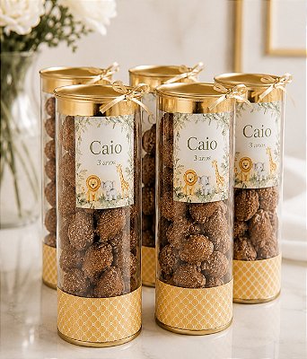 Kit com 12 Tubos de Pipoca Gourmet – Lata Slim Personalizada