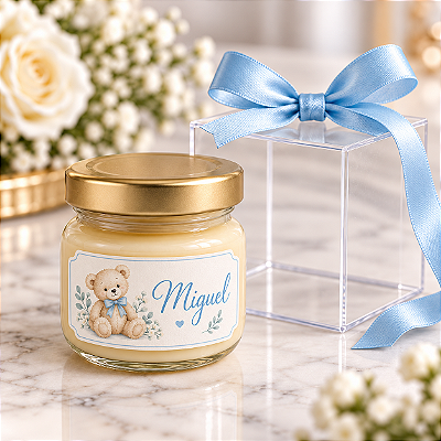 Potinho de Brigadeiro Personalizado na Caixinha de Acetato com Laço – 40ml