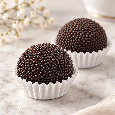 Noir Belga | Brigadeiro de Chocolate Belga com Miçangas para Eventos