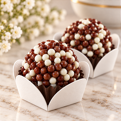 Chic di Ninho | Brigadeiro Gourmet com Chocoballs em Dois Tons para Eventos