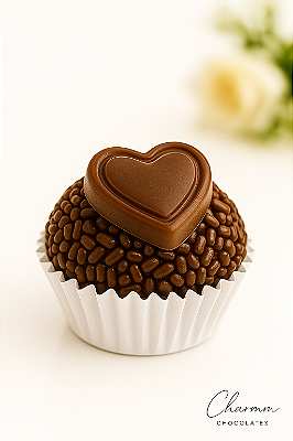 Coração Belga | Brigadeiro Gourmet com Coração de Chocolate para Eventos