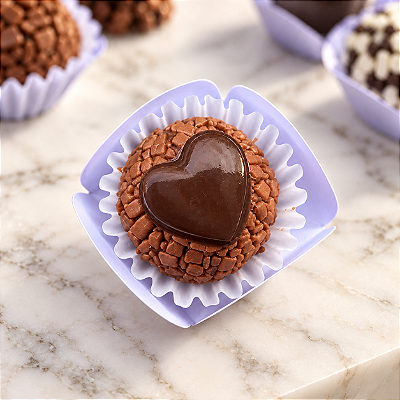 Coração Belga | Brigadeiro Gourmet com Coração de Chocolate para Eventos