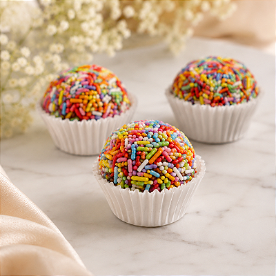 Encanto Colorido | Brigadeiro Gourmet com Confeitos Coloridos para Eventos