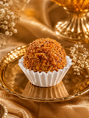 Brûlée Tropical | Brigadeiro Gourmet de Doce de Leite com Coco Tostado para Eventos