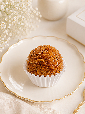Brûlée Tropical | Brigadeiro Gourmet de Doce de Leite com Coco Tostado para Eventos