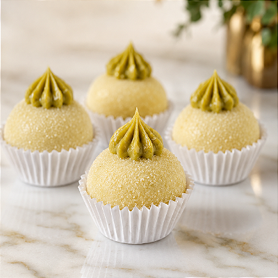 Verde di Charme | Brigadeiro de Pistache com Finalização de Pitanga
