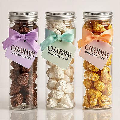 Pipoca Croquant Charmm no Tubo Luxo – Personalizada com Sua Marca