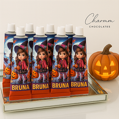 Bisnaga de Brigadeiro Gourmet Halloween | Lembrancinha Personalizada