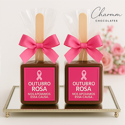 Pirulito de Pão de Mel Gourmet | Outubro Rosa Corporativo