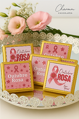 Barrinha de Chocolate Personalizada 12g | Outubro Rosa