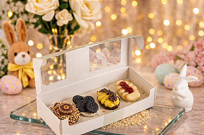 Quarteto Eva | Caixa com 4 Mini Ovos Recheados de Chocolate Belga Callebaut