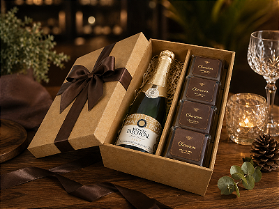 Elegance Charmm | Presente com Espumante e 8 Pães de Mel