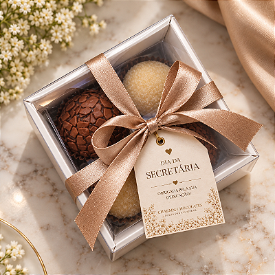 Coffret de Gratidão | 4 Brigadeiros – Dia da Secretária (10 unid)