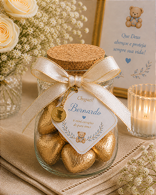 Charmm Chocolates – Pequenos Encantos | Pote de Vidro com 6 Corações de Chocolate Belga