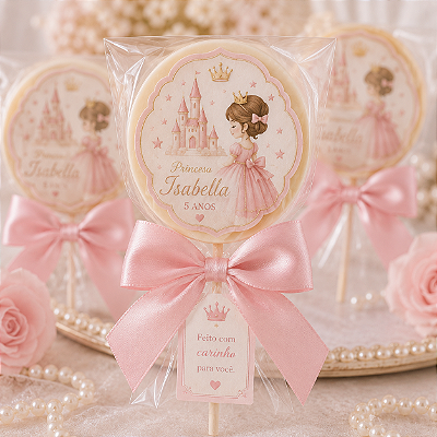 Pirulito de Chocolate Personalizado Premium | Lembrancinha Infantil de Luxo