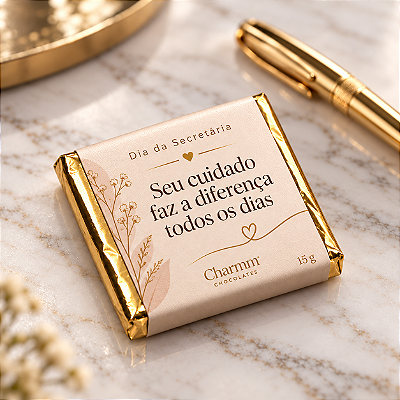 Éclat de Gratidão | Barrinha de Chocolate 15g – Dia da Secretária (30 unid)