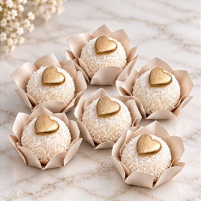 Coeur de Coco | Brigadeiro Branco com Coco e Coração Dourado