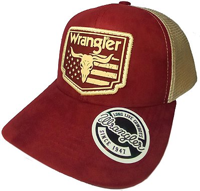 Boné Wrangler Original Unissex Trucker com Bordado - Camurça