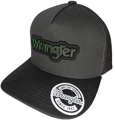 Boné Wrangler Original Unissex Trucker com Bordado - Cinza