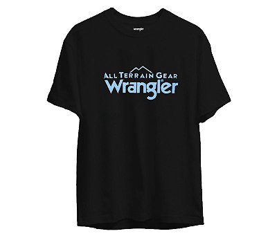 Camiseta de Algodão Feminina Manga Curta Preta Wrangler