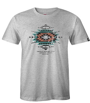 Camiseta Estampada Gringa AZTEC Cinza Claro