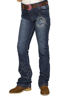 Calça Jeans Infantil Feminina Red Horse Strass Cavalo