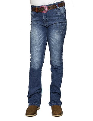 Calça Jeans Infantil Feminina Red Horse Strass Estrelas