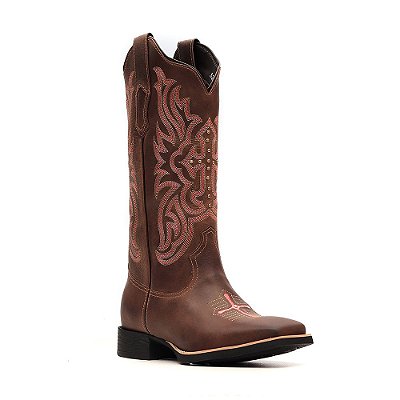 Bota de Couro Feminina Cano Longo Dallas Castor Vimar Boots