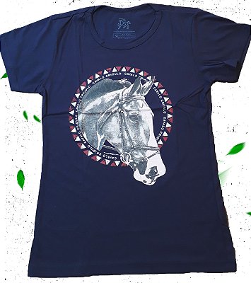 Camiseta de Algodão Feminina Estampada Azul ou Cinza Most Country