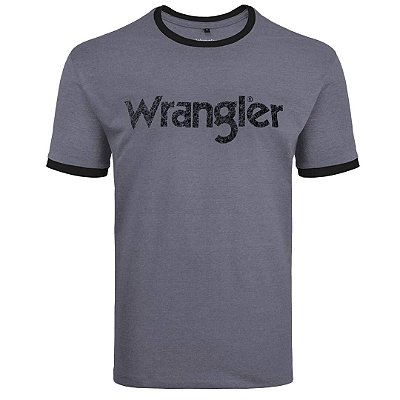 Camiseta de Algodão Masculina Manga Curta Cinza Wrangler