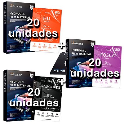 Kit Película Hidrogel P Maquina 20 Clear+20 Matte+20 Privacy