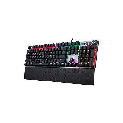 Teclado Gamer Mecanico Aula 100% Switch Blue Led Rainbow