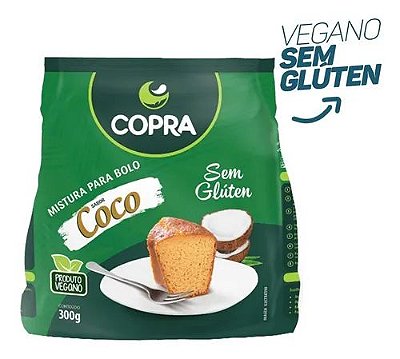 Mistura Para Bolo Copra Sabor Coco Sem Glúten Vegano 300 g