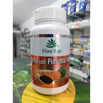 CÚRCUMA COM PIMENTA PRETA 60 CAP FLORA REAL