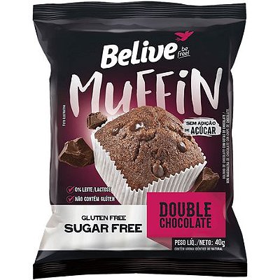 Muffin S. Double Chocolate Zero (Acucar, Lactose e Gluten) - 40g - BeLive