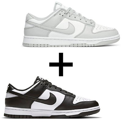Combo Tênis Nike Air Force SB Cinza/Branco (38 ao 43) + Tênis Nike Air Force  SB Preto//Branco (34 ao 39) - VK Outlet