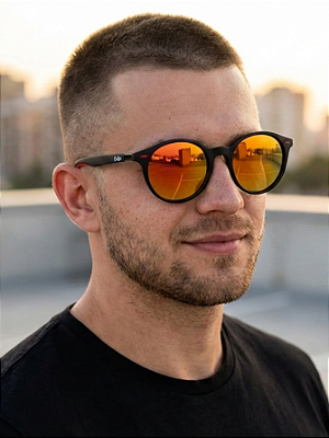 ÓCULOS DE SOL ITÁLIA POLARIZADO - VERMELHO ESPELHADO COM PRETO