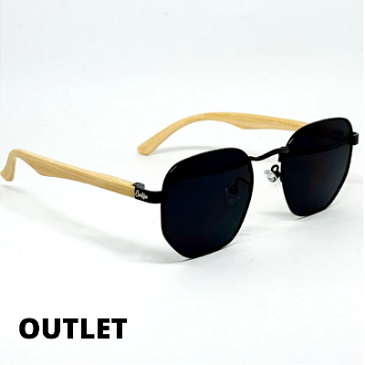 OUTLET - ÓCULOS DE SOL HAWAI - PRETO COM HASTE CLARA (Pequenas Avarias)
