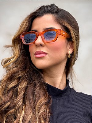 ÓCULOS DE SOL DETROIT - LARANJA C/ AZUL DEGRADÊ