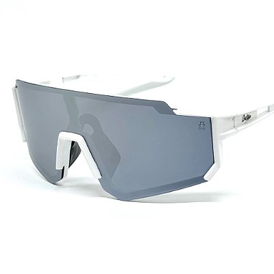ÓCULOS DE SOL ESPORTIVO ICE - BRANCO COM PRATA ESPELHADO