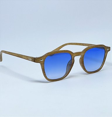 ÓCULOS DE SOL ISTAMBUL - WOOD COM AZUL DEGRADÊ