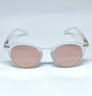 ÓCULOS DE SOL ESPORTIVO FIRE - TRANSPARENTE FOSCO  C/ ROSÊ ESPELHADO (unissex)